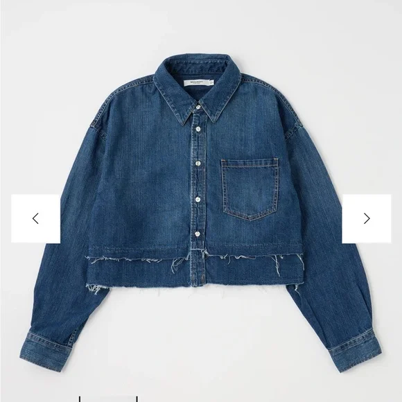 NWT! This season’s Moussy Vintage Blue Denim Tiered Leipsic Top - Picture 4 of 7